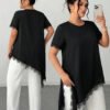 Chemise à manches courtes avec ourlet en dentelle – Image 4