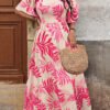 Robe maxi élégante à col carré et imprimé – Image 5