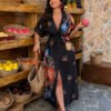 Robe longue décontractée à imprimé floral – Image 4