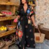 Robe longue décontractée à imprimé floral – Image 3