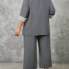 Ensemble top à col rayé et pantalon – Image 2
