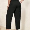 Pantalon droit à taille paperbag avec ceinture, décontracté mais chic – Image 2