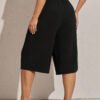 Pantalon décontracté en tricot de soie de glace léger noir – Image 2