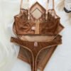 2 pièces Ensemble de lingerie noir brodé – Image 2