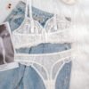 Ensemble en dentelle blanche confortable et sexy – Image 2