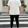 Ensemble t-shirt et legging imprimé léopard blanc – Image 2