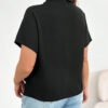 Tops courts noirs à manches courtes, style simple, décontracté, ample et confortable – Image 2