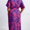 Robe-chemise longue à imprimé total avec ceinture – Image 2