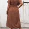 Robe longue mode bohème à pois col V – Image 2