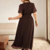 Robe en mousseline de soie froissée,  manches évasées – Image 2