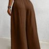 Pantalon large en couleur unie décontracté et ample – Image 2