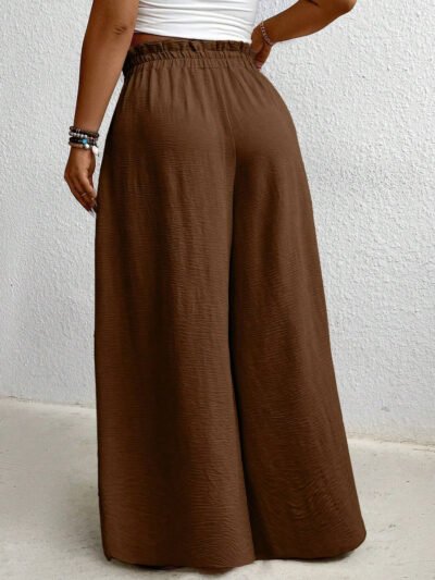 Alternative view of Pantalon large en couleur unie décontracté et ample