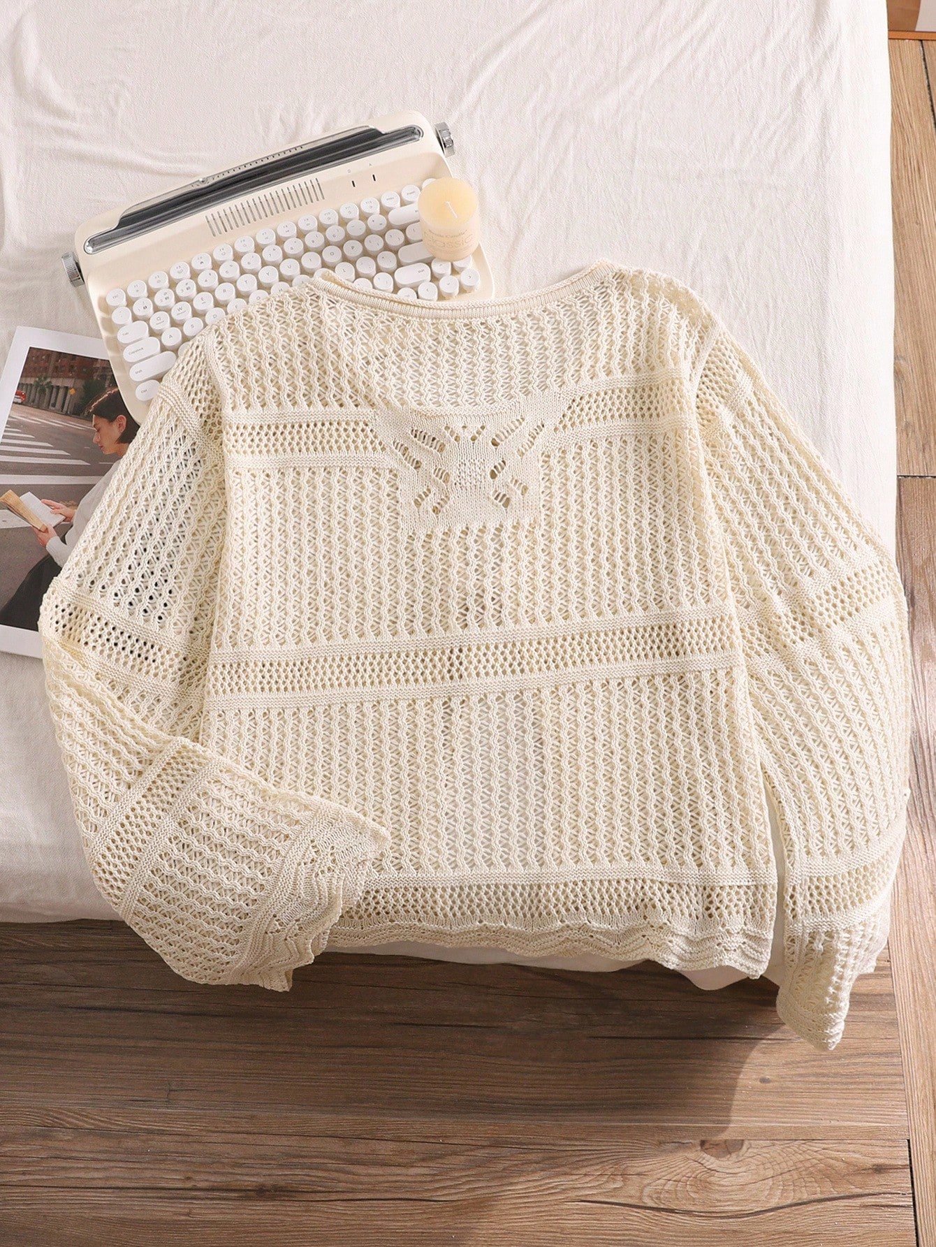 tricot beige, coupe ample – Image 2