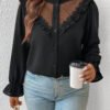 Blouse à boutons à manches longues avec volants – Image 2