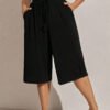 Pantalon décontracté en tricot de soie de glace léger noir – Image 3