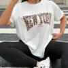 Ensemble t-shirt et legging imprimé léopard blanc – Image 4