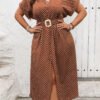 Robe longue mode bohème à pois col V – Image 4