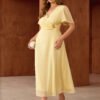 Robe longue en mousseline de soie transparente élégante – Image 3