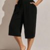 Pantalon décontracté en tricot de soie de glace léger noir – Image 4