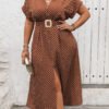 Robe longue mode bohème à pois col V – Image 5