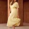 Robe longue en mousseline de soie transparente élégante – Image 4