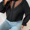 Blouse à boutons à manches longues avec volants – Image 4