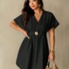 Robes pour femmes grandes tailles, robes manches chauve-souris abricot, nouvelles robes mode – Image 5