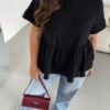 Chemise noire à manches courtes décontractée, ample et confortable – Image 5