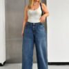 Jeans casual à jambes larges