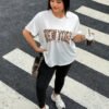 Ensemble t-shirt et legging imprimé léopard blanc – Image 6