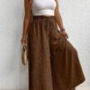 Pantalon large en couleur unie décontracté et ample – Image 6