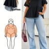 Chemise noire à manches courtes décontractée, ample et confortable – Image 6
