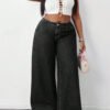 Jeans amples, taille basse, jambes larges, délavés, style casual, style années 2000 kawaii – Image 7