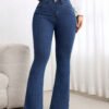 Jeans évasés taille haute forme affinée lavage foncé – Image 8