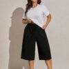 Pantalon décontracté en tricot de soie de glace léger noir – Image 7