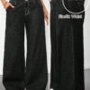 Jeans amples, taille basse, jambes larges, délavés, style casual, style années 2000 kawaii – Image 8