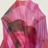 Robe de soirée d'été éléganterose cerise, en maille transparente, sans manches, col asymétrique, froncée, ajustée, style minimaliste chic, pour club, plage et vacances – Image 7