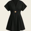 Robes pour femmes grandes tailles, robes manches chauve-souris abricot, nouvelles robes mode – Image 8