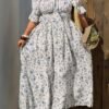 Robe texturée à fleurs ditsy avec taille cintrée, mode pour les vacances de printemps – Image 3