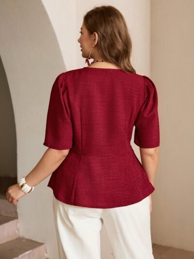 Alternative view of Blouse couleur unie
