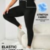 Leggings de sport à contrôle du ventre épais – Image 3