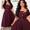 Robe ample, élégante et décontractée en tissu tricoté – Image 3