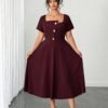 Robe ample, élégante et décontractée en tissu tricoté – Image 4