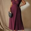 Robe mi-longue plissée à la taille – Image 5