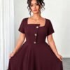 Robe ample, élégante et décontractée en tissu tricoté – Image 6