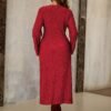 Robe , couleur bordeaux, à simple boutonnage,poche à rabat et boutons – Image 2