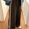 Pantalon long décontracté à jambes larges, imprimé léopard – Image 3