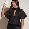 Blouse avec nœud semi-transparent – Image 4