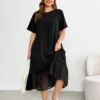 Robe mi-longue en mousseline de soie – Image 4