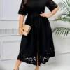 Robe chemise à manches courtes